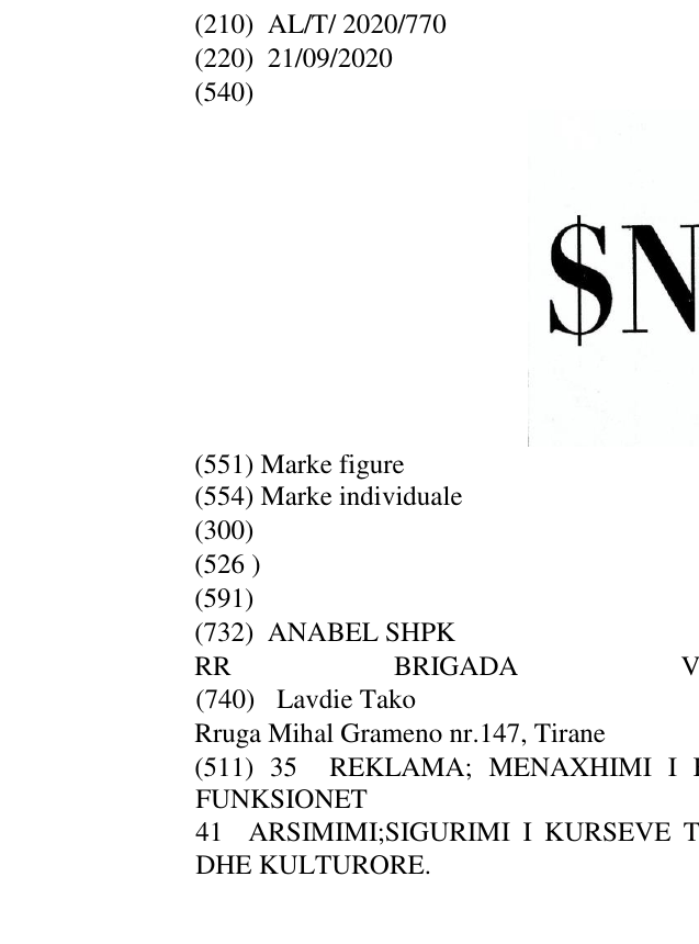 Zëri i markës SNOB në buletin