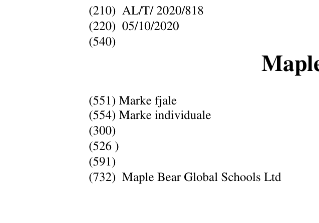 Zëri i markës Maple Bear në buletin