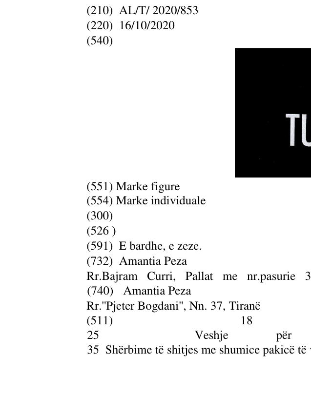 Zëri i markës Tu-TI në buletin