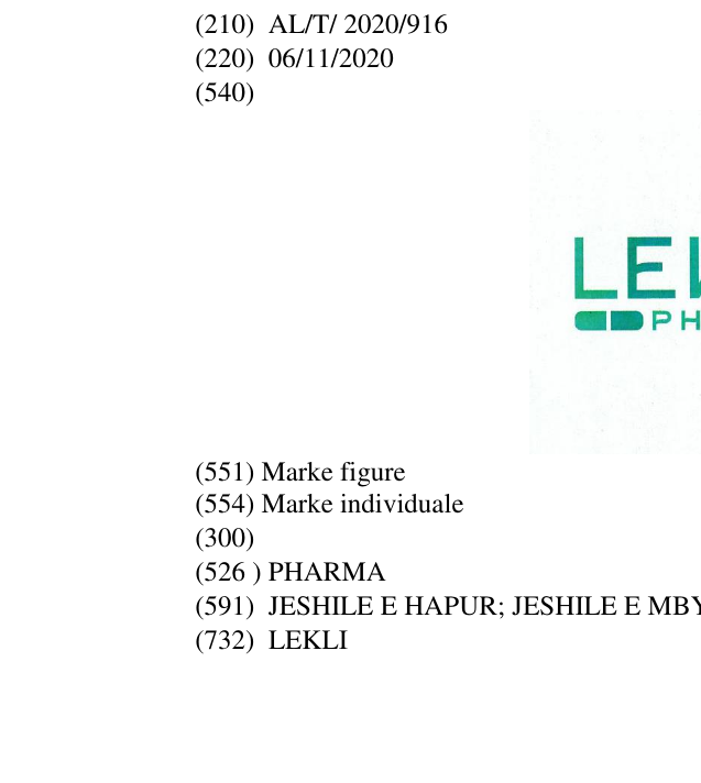 Zëri i markës PHARMA në buletin