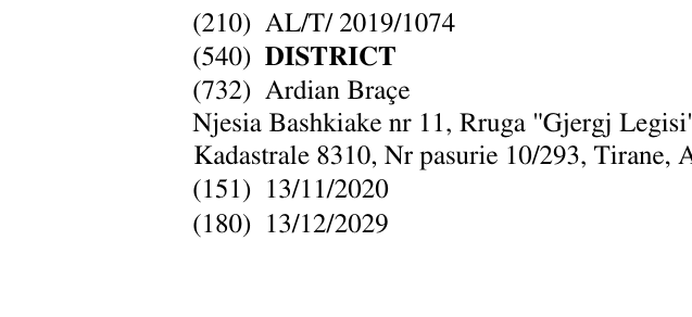 Zëri i markës DISTRICT në buletin