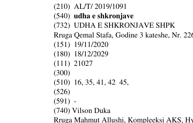 Zëri i markës udha e shkronjave në buletin