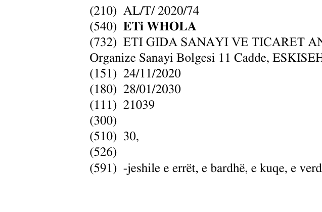 Zëri i markës ETi WHOLA në buletin