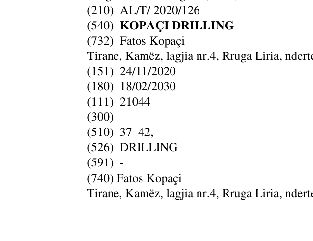 Zëri i markës KOPAÇI DRILLING në buletin