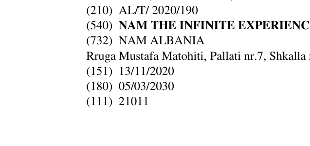 Zëri i markës NAM THE INFINITE EXPERIENCE në buletin