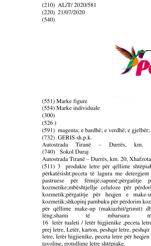 Zëri i markës PETAL në buletin