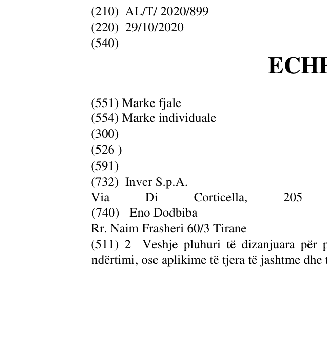 Zëri i markës ECHELON në buletin
