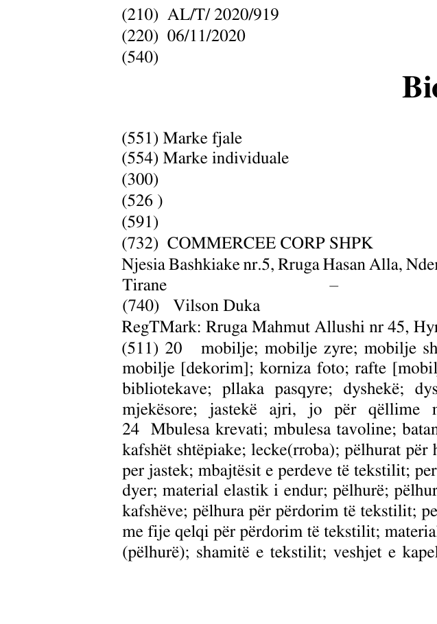 Zëri i markës Biote në buletin