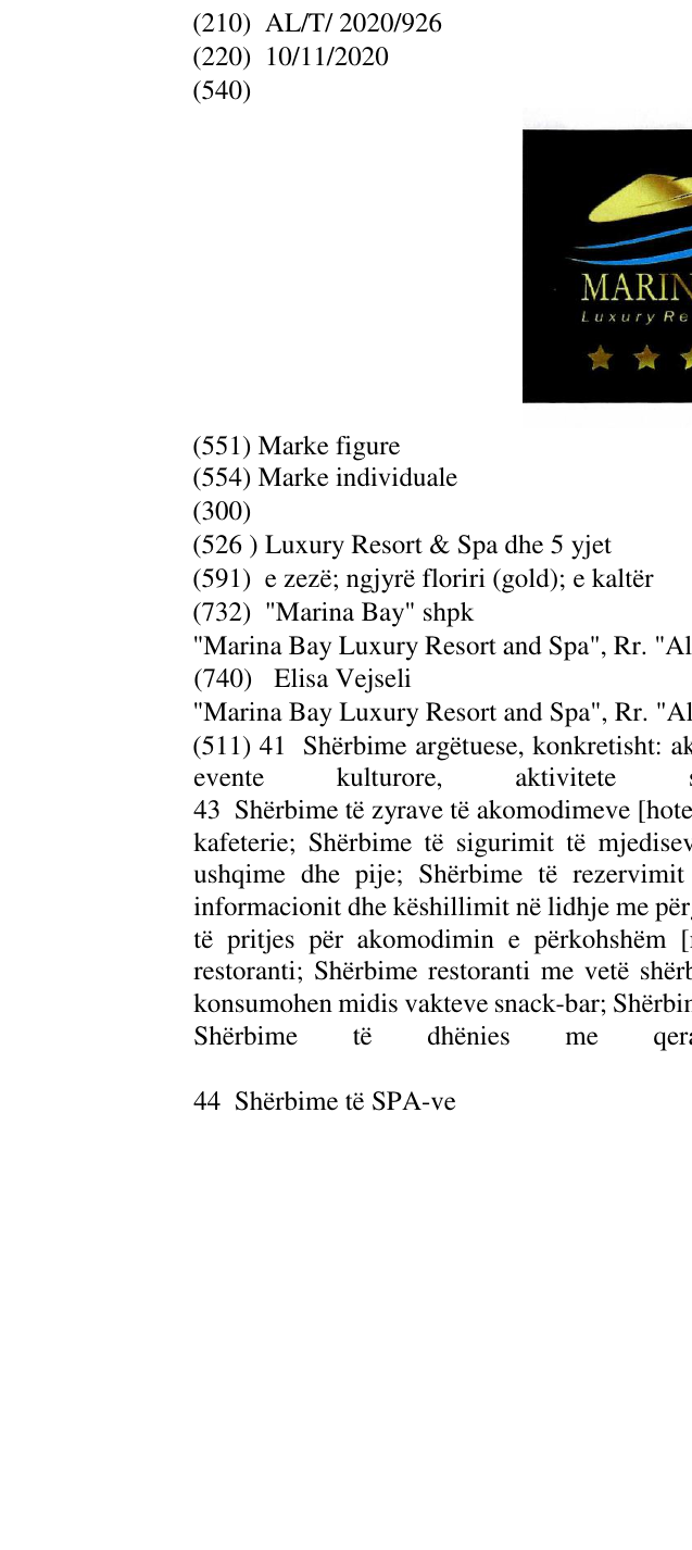 Zëri i markës Luxury Resort & Spa dhe 5 yjet në buletin