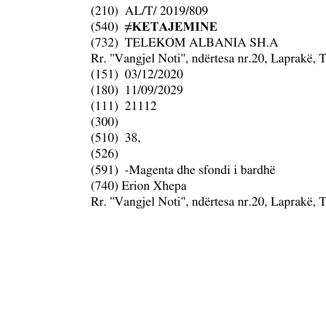 Zëri i markës ≠KETAJEMINE në buletin