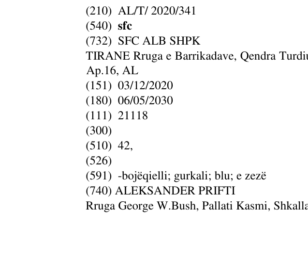 Zëri i markës sfc në buletin