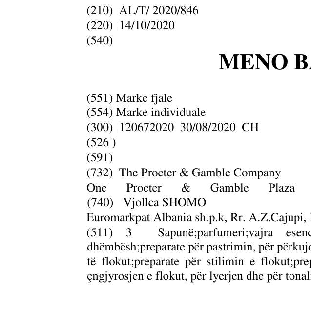 Zëri i markës MENO BALANCE në buletin
