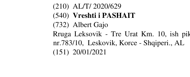 Zëri i markës Vreshti i PASHAIT në buletin