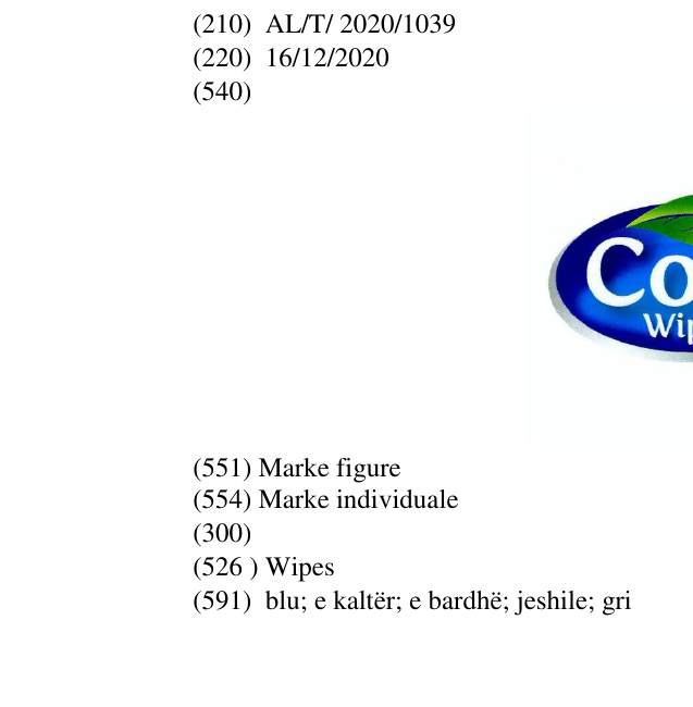 Zëri i markës Wipes në buletin