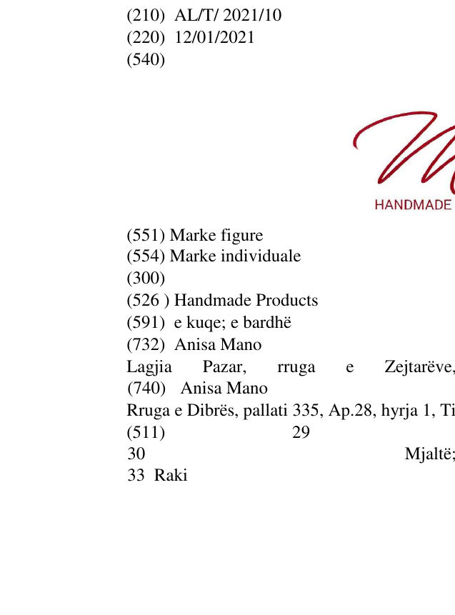 Zëri i markës Handmade Products në buletin