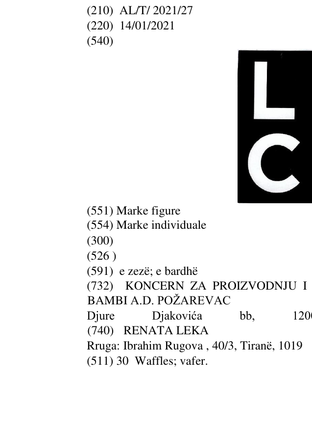 Zëri i markës LOCO 8 në buletin