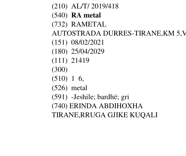 Zëri i markës RA metal në buletin