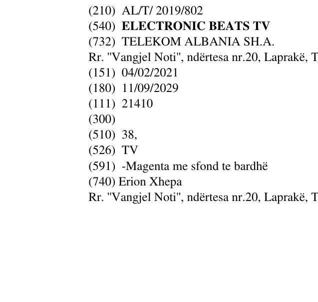 Zëri i markës ELECTRONIC BEATS TV në buletin