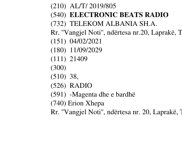 Zëri i markës ELECTRONIC BEATS RADIO në buletin
