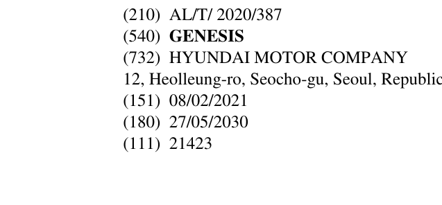 Zëri i markës GENESIS në buletin
