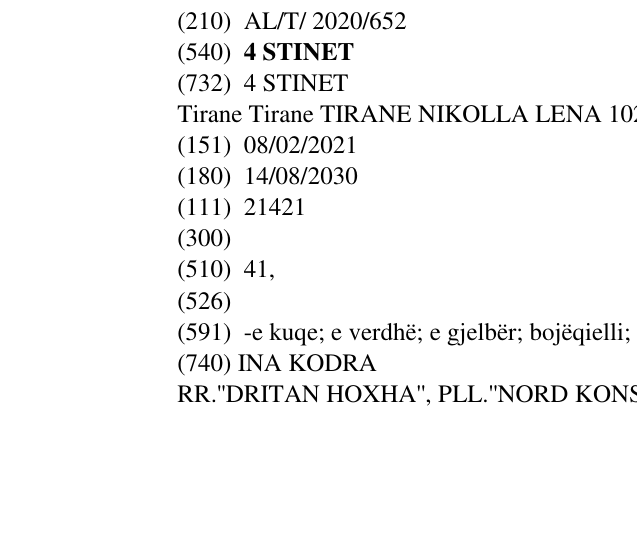 Zëri i markës 4 STINET në buletin