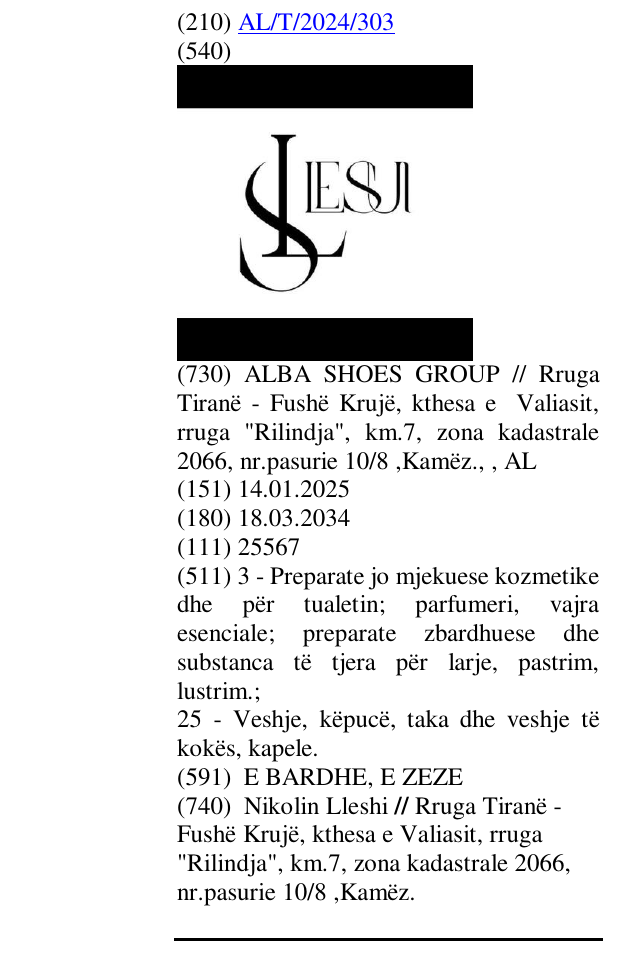 Zëri i markës LESUI në buletin