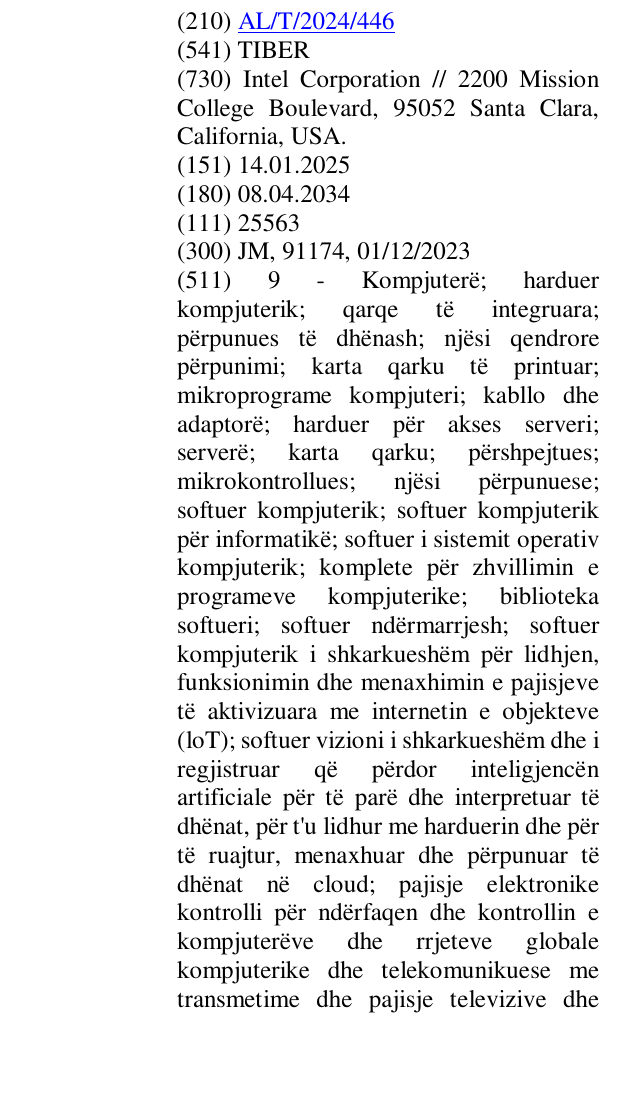 Zëri i markës TIBER në buletin