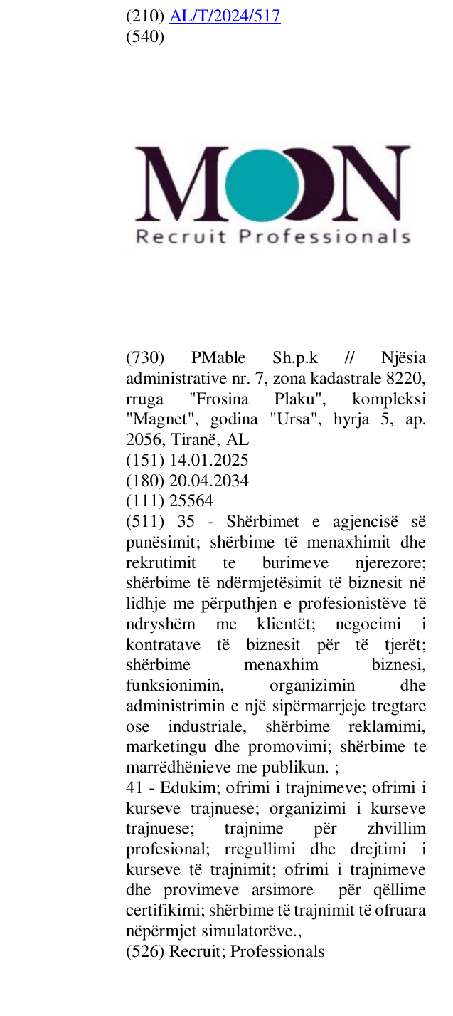 Zëri i markës Recruit; Professionals në buletin
