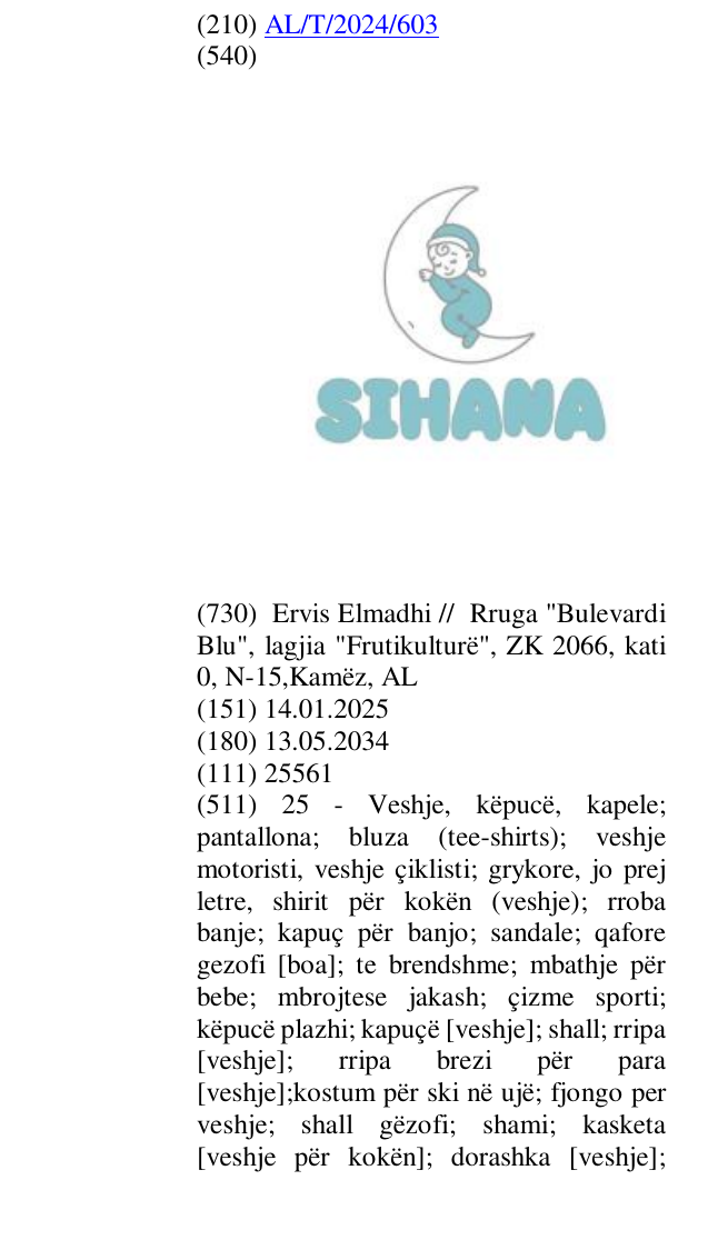 Zëri i markës SIHANA në buletin