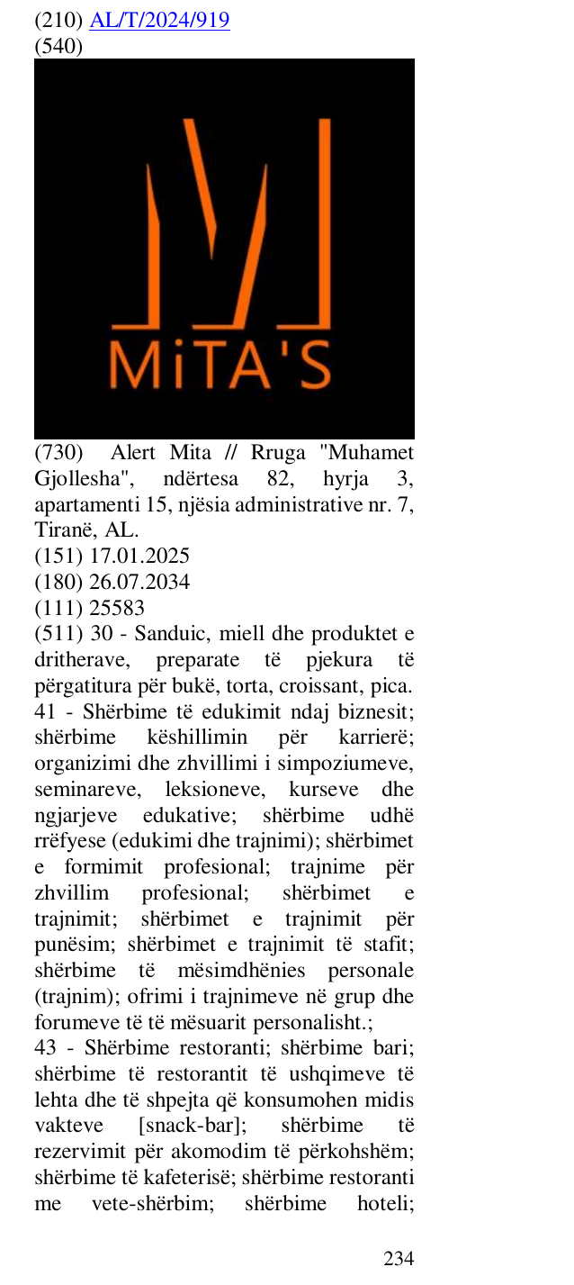 Zëri i markës MiTA'S në buletin