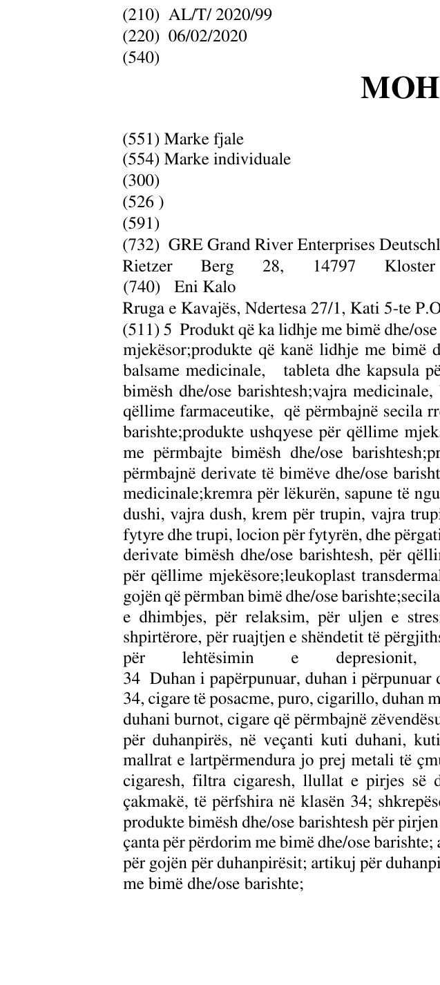 Zëri i markës MOHAWK në buletin
