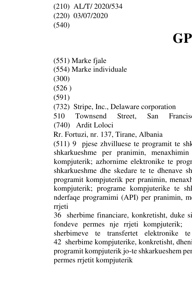 Zëri i markës GPTN në buletin