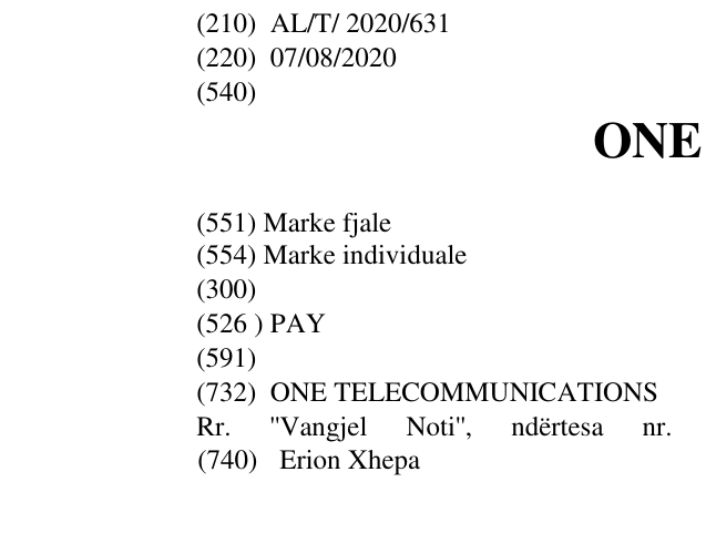 Zëri i markës ONE PAY në buletin