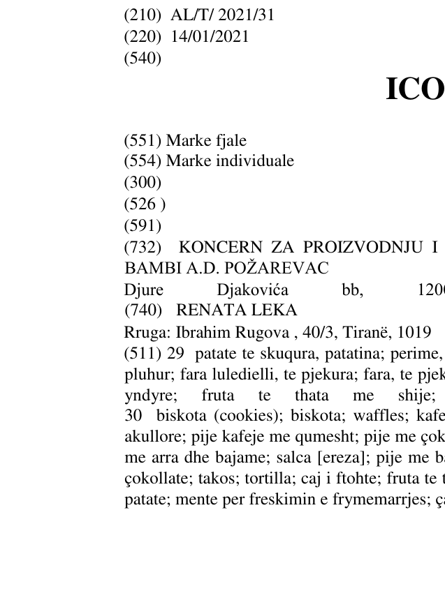 Zëri i markës ICONIC në buletin