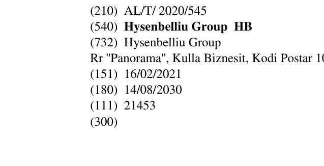 Zëri i markës Hysenbelliu Group HB në buletin