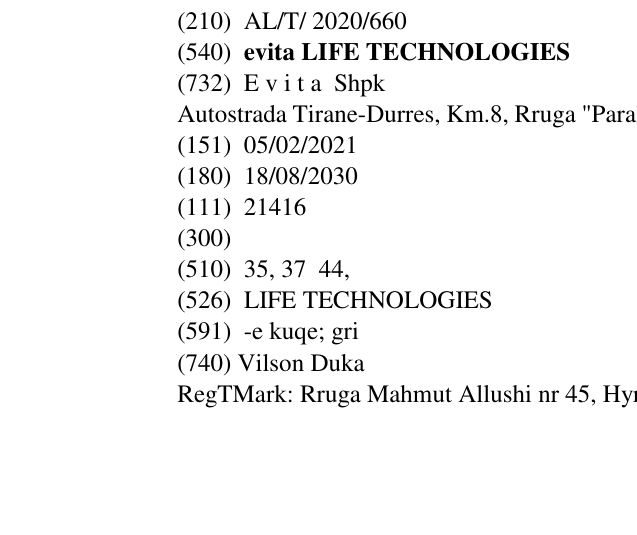 Zëri i markës evita LIFE TECHNOLOGIES në buletin