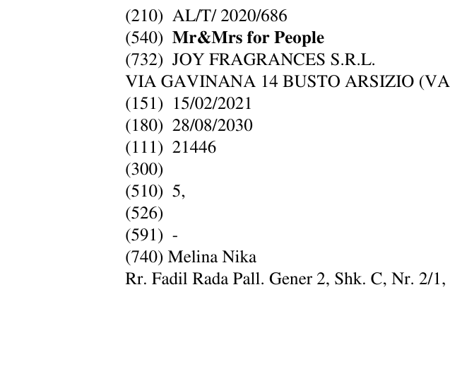 Zëri i markës Mr&Mrs for People në buletin