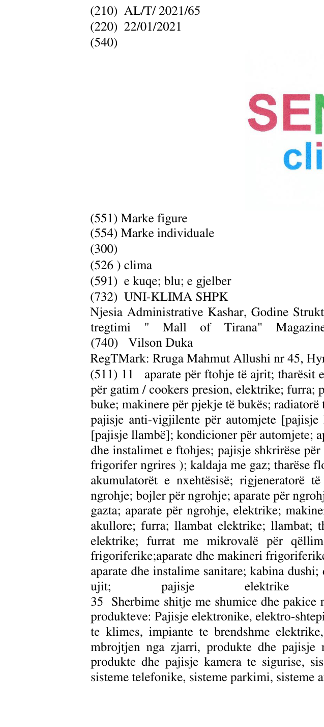 Zëri i markës clima në buletin