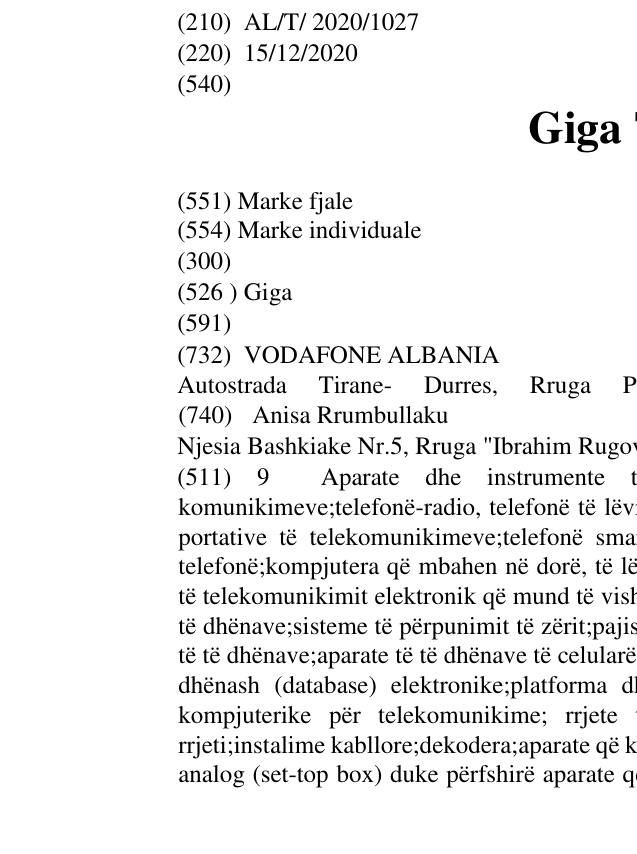 Zëri i markës Giga Team në buletin