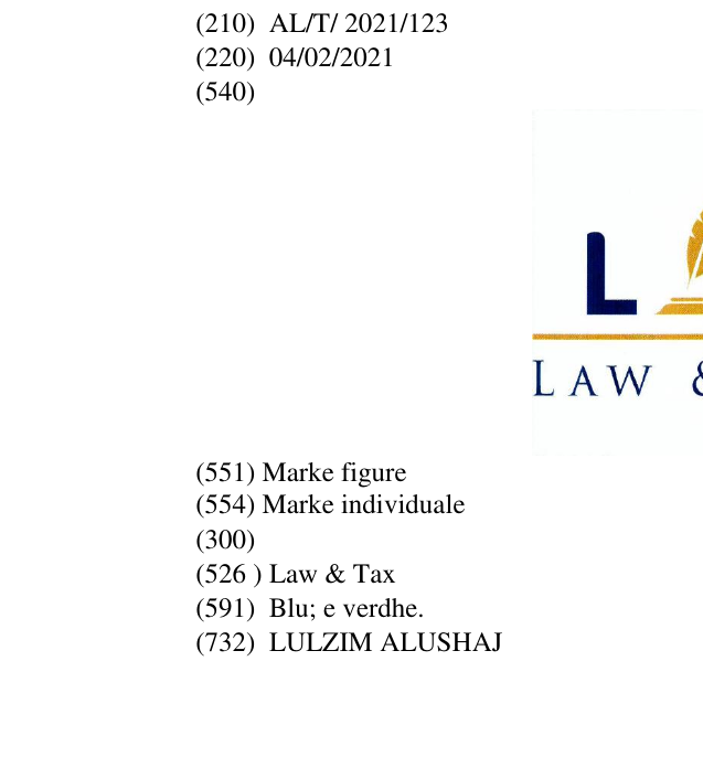 Zëri i markës Law & Tax në buletin