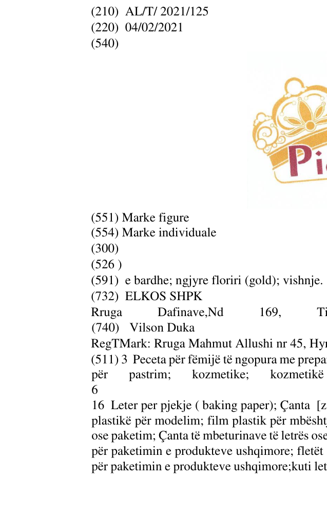 Zëri i markës Pi&Ki në buletin