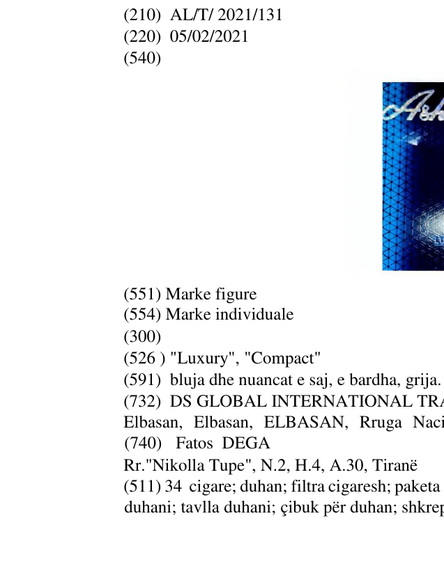 Zëri i markës "Luxury", "Compact" në buletin