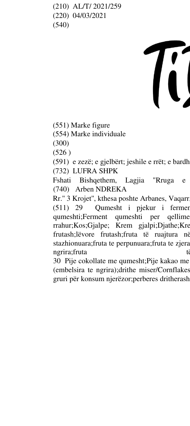 Zëri i markës Ti Do në buletin