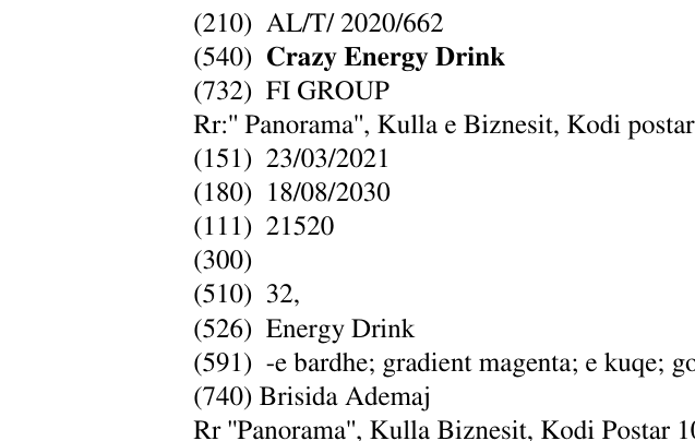 Zëri i markës Crazy Energy Drink në buletin