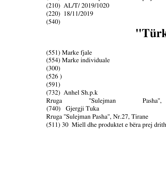 Zëri i markës "Türkmen" në buletin