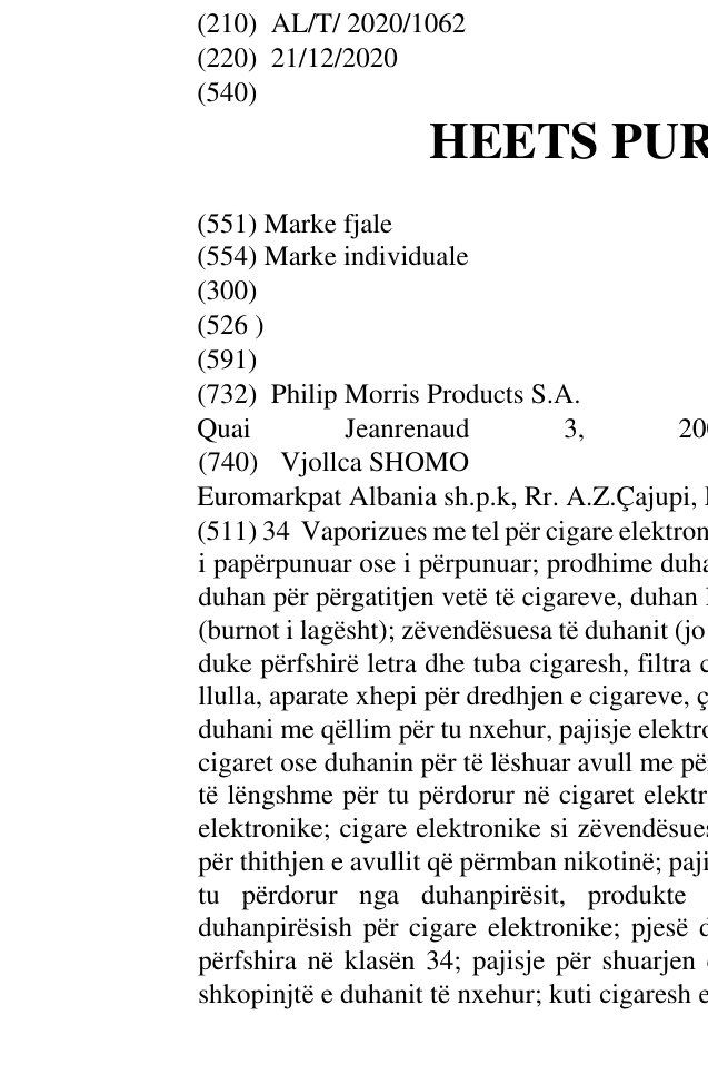 Zëri i markës HEETS PURPLE WAVE në buletin