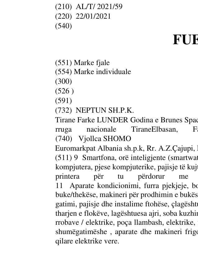 Zëri i markës FUEGO në buletin