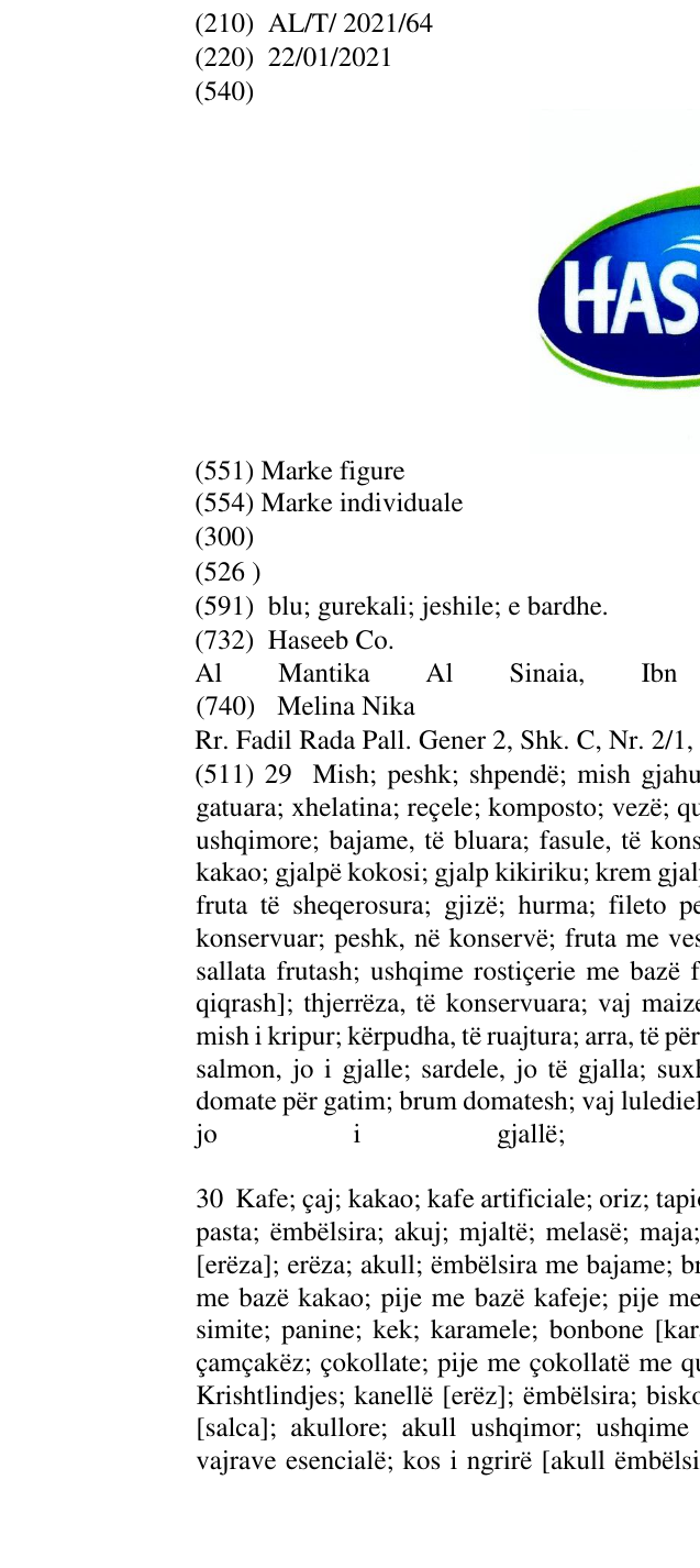 Zëri i markës HASeeB në buletin