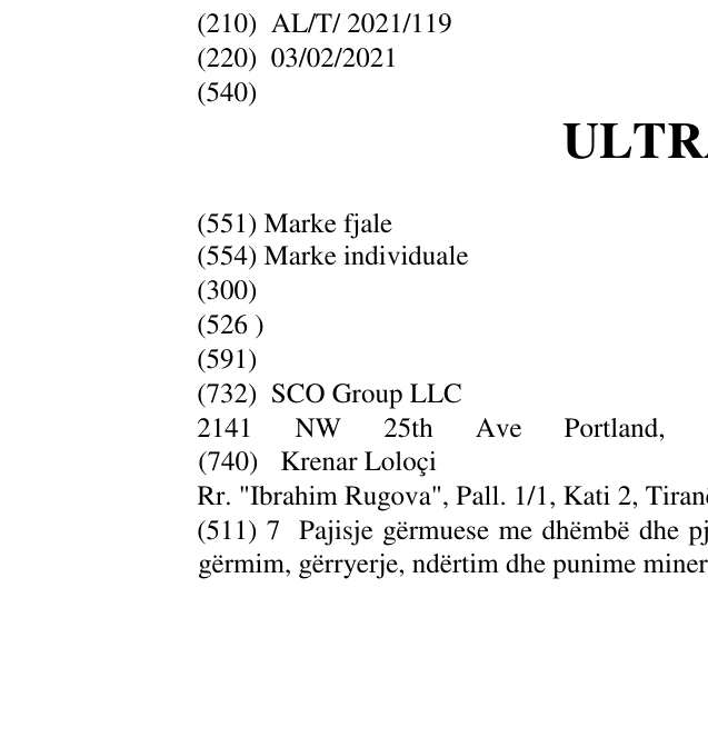 Zëri i markës ULTRALOK në buletin