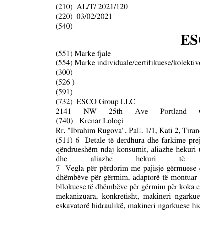 Zëri i markës ESCO në buletin
